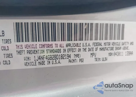 2011 Jeep Patriot Latitude X z USA, uszkodzony, nr VIN 1J4NF4GB2BD182194